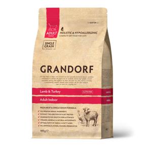 Sausā kaķu barība Grandorf GDCD0240, jēra gaļa/tītara gaļa, 0.400 kg