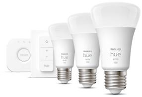 Viedā spuldze Philips Hue Starter Kit LED, A60, 2700 °K, E27, 9.5 W, 1055 - 1100 lm, 3 gab.