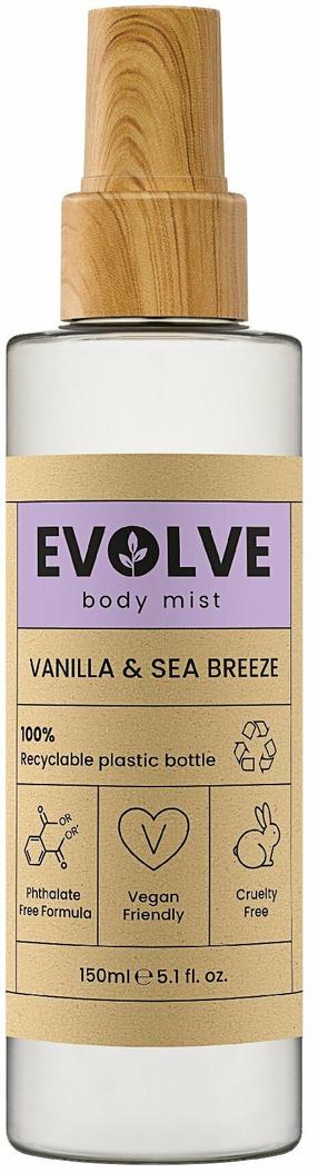 Kūno dulksna Evolve Vanilla & See Breeze, 150 ml