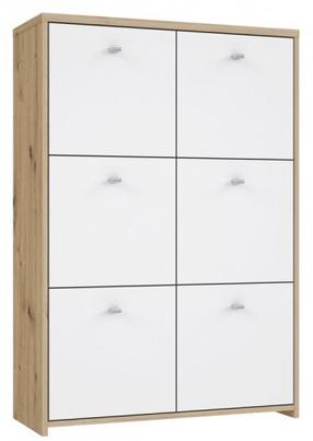 Kumode Forte Best Chest SQNK321-C804, balts krās./koka krās., 112.5 cm x 77.1 cm x 29.6 cm