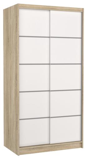 Skapis ADRK Riva 100, balta krās./brūngans krās., 58 cm x 100 cm x 200 cm