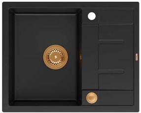 Köögivalamu Quadron Morgan 116, graniit, 62 cm x 50 cm x 21 cm, must v./vask v.