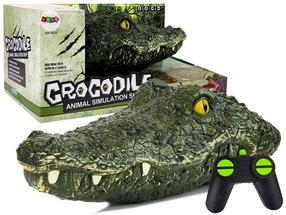 Radijo bangomis valdomas žaislas krokodilas Lean Toys Animal Simulation Ship, 30 cm, žalia sp.