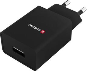Telefona lādētājs Swissten Travel Charger, USB, 120 cm, melna krās., 5 W
