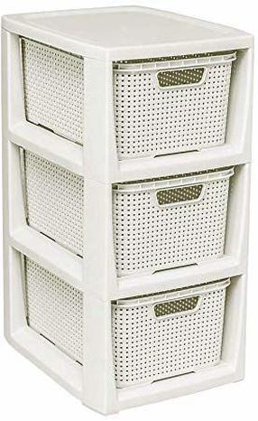 Vonios kambario lentyna Branq Rattan, 29 cm x 48 cm x 23 cm, balta sp.