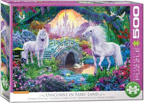 Dėlionė Eurographics Unicorns In Fairy Land, 67 cm x 49 cm, 1000 vnt., įvairių spalvų