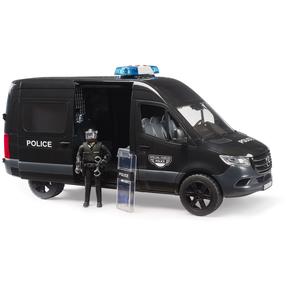  Transportlīdzeklis ar figūriņu Bruder BWorld MB Sprinter Police Special Forces, melna krās.