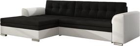 Kampinė sofa Conforti Sawana 14, Soft 17, balta sp./juoda sp., kairinė, 165 x 275 cm x 78 cm