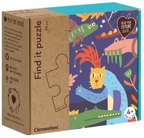 Dėlionė Clementoni Find It Puzzle In The Jungle 16221, 48.5 cm x 33.5 cm, 60 vnt., įvairių spalvų