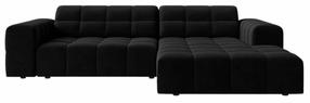 Kampinė sofa Cosmopolitan Design Chicago Bluvel 19, juoda sp., dešininė, 167 x 234 cm x 78 cm