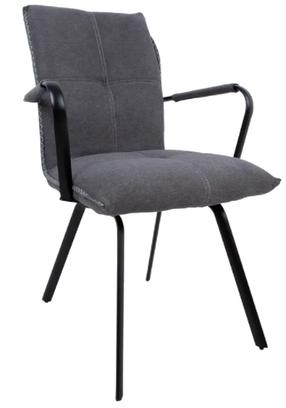 Valgomojo kėdė Home4you Eddy 10336 10336, juoda sp./pilka sp., 59 cm x 56 cm x 89 cm