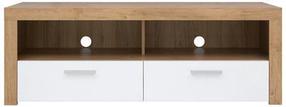 TV staliukas Balder, ąžuolo/balta, 135 cm x 42 cm x 48 cm