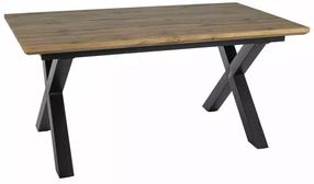 Valgomojo stalas išskleidžiamas Xaviero II, ąžuolo sp./juoda sp., 160 - 240 cm x 90 cm x 76 cm