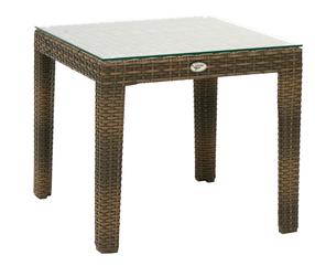 Lauko stalas Home4you Wicker, rudas, 50 cm x 50 cm x 45 cm