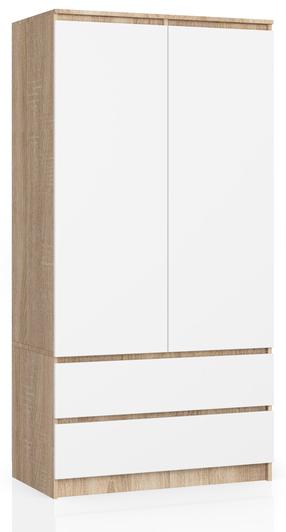Prieškambario spinta Akord S90, ruda sp./balta sp./rusva sp., 51 cm x 90 cm x 180 cm