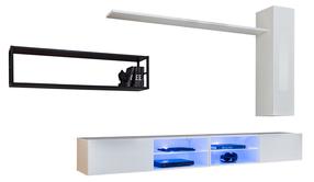 Sekcija ASM Switch M4, balta sp./juoda sp., 300 cm x 40 cm x 170 cm