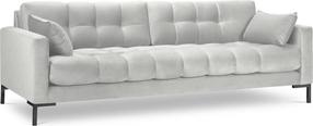 Sofa Micadoni Home Mamaia Velvet, sidabro sp., 217 x 92 cm x 75 cm