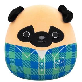 Pliušinis žaislas šuo Squishmallows Prince Pug, mėlyna sp./ruda sp., 30 cm