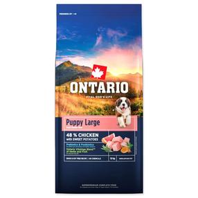 Kuiv koeratoit Ontario Puppy Large, kanaliha/magus kartul, 12 kg