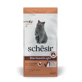 Sausā kaķu barība Schesir Sterilized & Light, vistas gaļa, 10 kg
