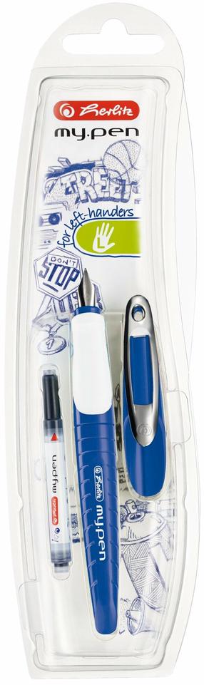 Tintes pildspalva Herlitz My.pen 50046782, kreiļiem, zila krās./balta krās.