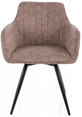 Ēdamistabas krēsls Ballo Leo, melns krās./tumši bēša krāsa, 58 cm x 56 cm x 84 cm