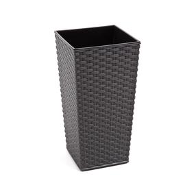 Gėlių vazonas Lamela Rattan 576-50, plastikinis, Ø 35 cm, pilka sp.
