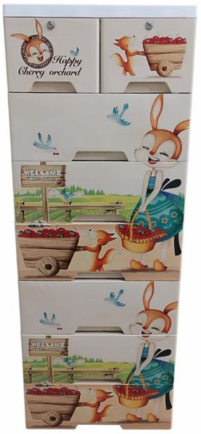 Vaikiška komoda, įvairių spalvų/smėlio sp., 38 cm x 56 cm x 150 cm