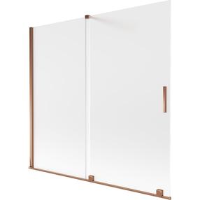 Dušo sienelė Mexen Velar, 170 cm x 150 cm, rausvojo aukso sp./skaidri sp./matinis