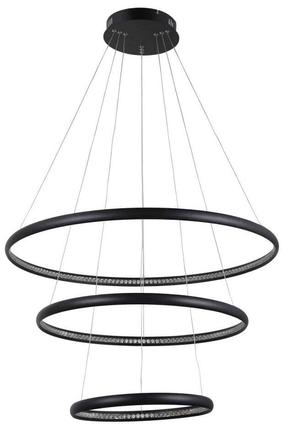 Lampa karināms AZzardo Brighton AZ4428, LED, 3000 °K, 3 x 55 W, melna krās. / melna krās., 80 x 80 cm