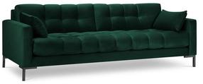 Sofa Micadoni Home Mamaia Velvet, tamsiai žalia sp., 177 x 92 cm x 75 cm