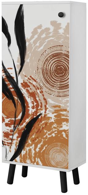 Apavu skapis Kalune Design Vegas SB 968, balta krās./melna krās., 50 cm x 38 cm x 135 cm