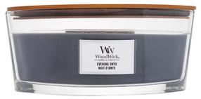 Svece, aromātiskā WoodWick Ellipse Evening Onyx, 40 h, 453.6 g, pelēka krās.