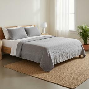 Lovatiesė Domoletti Washed, šviesiai pilka sp., 220 cm x 220 cm