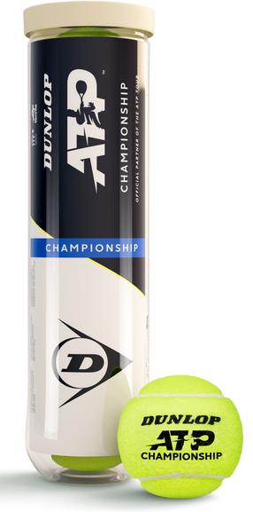 Tenisa bumbiņu komplekts Dunlop ATP Championship, dzeltena krās., 4 gab.