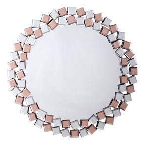 Veidrodis Kayoom Mosaic, kabinamas, 80 cm x 80 cm, sidabro sp./rožinė sp.
