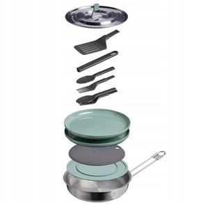 Tūristu ēdienu trauku komplekts Stanley Wildfare Core Fry Pan Cookset, plastmasa/nerūsējošais tērauds, 20 cm, 0.94 l, ogļu krās./shale krās.
