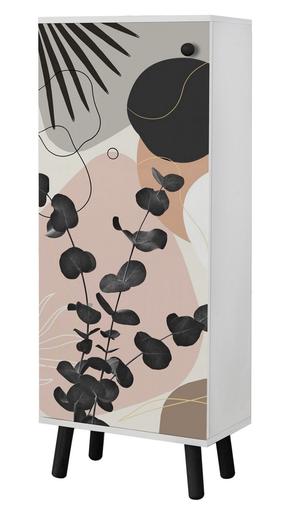 Batų spintelė Kalune Design Vegas SB 966, ruda sp./balta sp./juoda sp., 38 cm x 50 cm x 135 cm