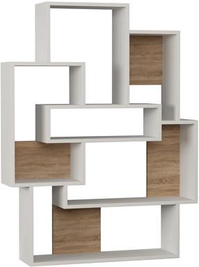 Grīdas plaukts Kalune Design Barce 855DTE3690, ozola krās./balts krās., 132 cm x 101 cm x 22 cm
