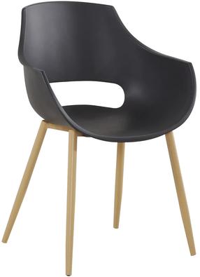 Kėdžių rinkinys Kayoom Alice 110 8WXCG, juoda sp./medžio sp., 58 cm x 59 cm x 85 cm, 2 vnt.