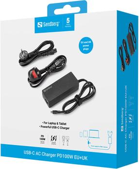Lādētāji portatīvajiem datoriem Sandberg 135-84, 100 W, 200 - 240 V, 1.2 m
