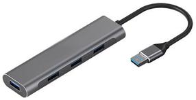 USB sadalītājs Extra Digital USB 3.0 - 4 x USB 3.0 CA913466 USB male, 4 x USB female, pelēka krās.