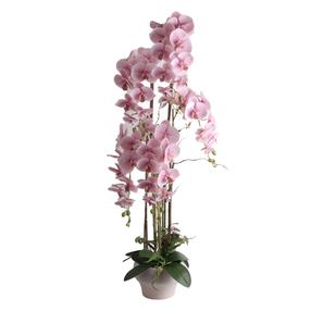 Mākslīgie ziedi puķu podā, orhideja Home4you Garden Queen, gaiši rozā krās., 124 cm
