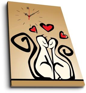 Pulkstenis - bilde Wallity Canvas 5070CS-43, oranža krās./bēša krās., 70 cm x 45 cm