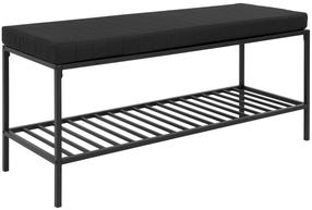 Prieškambario suoliukas House Nordic Vita, juoda sp., 36 cm x 100 cm x 48.5 cm
