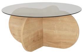 Kavos staliukas Kalune Design Bubble, ąžuolo sp./pilka sp., 75 cm x 75 cm x 35 cm