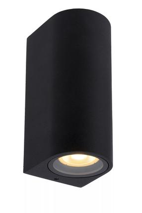 Āra sienas lampa Lucide Zaro 69801/02/30, 35W, GU10, IP44, melna krās., 7.8 cm x 16 cm
