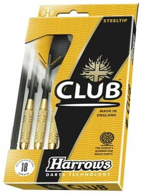 Smiginių priedai, strėlytės Harrows Club Brass 26g, aukso sp./juoda sp., 53 mm, 3 vnt.