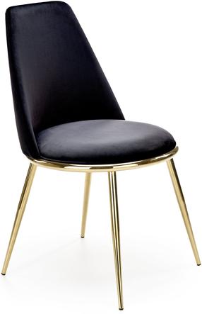 Стул для столовой K460, блестящий, черный цв., 54 см x 49 см x 84 см