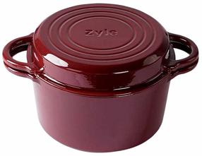 Emaliuotas ketaus puodas Zyle ZY11RKI, Ø22 cm, 3.8 l, raudona sp.